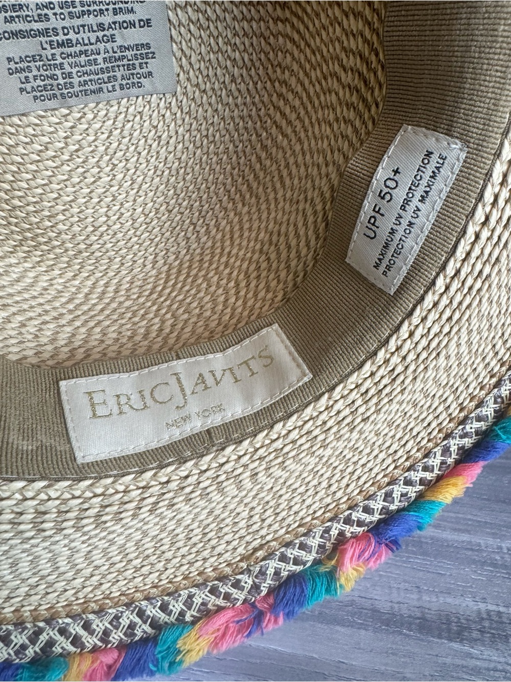 Eric Javits Fedora Multicolor pom pom trim hat IMMACULATE - Picture 6 of 8